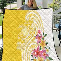 Aloha Oahu Island Personalized Quilt Yellow Dreamy Turtle