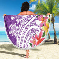 Aloha Kauai Island Personalized Beach Blanket Lilac Dreamy Turtle