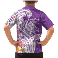 Aloha Kauai Island Personalized Family Matching Mermaid Dress and Hawaiian Shirt Lilac Dreamy Turtle