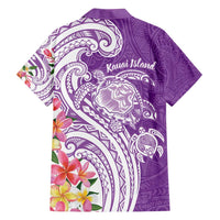 Aloha Kauai Island Personalized Family Matching Tank Maxi Dress and Hawaiian Shirt Lilac Dreamy Turtle