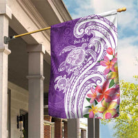 Aloha Kauai Island Personalized Garden Flag Lilac Dreamy Turtle