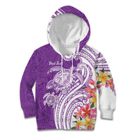 Aloha Kauai Island Personalized Kid Hoodie Lilac Dreamy Turtle