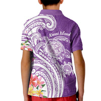 Aloha Kauai Island Personalized Kid Polo Shirt Lilac Dreamy Turtle