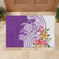 Aloha Kauai Island Personalized Rubber Doormat Lilac Dreamy Turtle