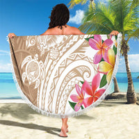 Aloha Ni’ihau Island Personalized Beach Blanket Beige Dreamy Turtle