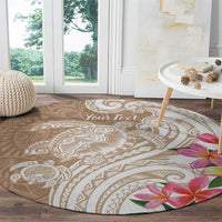 Aloha Niihau Island Personalized Round Carpet Beige Dreamy Turtle LT7 - Polynesian Pride