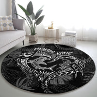 Hawaii Father's Day Vintage Lei Round Carpet Hauoli la Makuakane - Black LT7 - Polynesian Pride