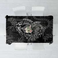 Hawaii Father's Day Vintage Lei Tablecloth Hauoli la Makuakane - Black