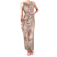 Hawaii Father's Day Vintage Lei Family Matching Tank Maxi Dress and Hawaiian Shirt Hauoli la Makuakane - Beige