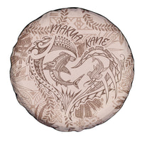 Hawaii Father's Day Vintage Lei Spare Tire Cover Hauoli la Makuakane - Beige