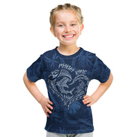 Hawaii Father's Day Vintage Lei Kid T Shirt Hauoli la Makuakane - Blue LT7 Blue - Polynesian Pride