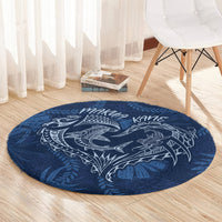 Hawaii Father's Day Vintage Lei Round Carpet Hauoli la Makuakane - Blue LT7 - Polynesian Pride