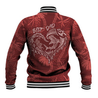 Hawaii Father's Day Vintage Lei Baseball Jacket Hauoli la Makuakane - Red