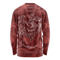 Hawaii Father's Day Vintage Lei Long Sleeve Shirt Hauoli la Makuakane - Red LT7 - Polynesian Pride