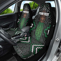 Maori Taiaha Pounamu Whakairo Personalized Car Seat Cover Jade Poutama Motifs