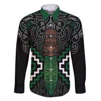 Maori Taiaha Pounamu Whakairo Personalized Family Matching Off Shoulder Short Dress and Hawaiian Shirt Jade Poutama Motifs