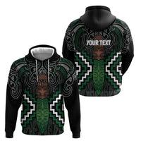 Maori Taiaha Pounamu Whakairo Personalized Hoodie Jade Poutama Motifs