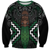 Maori Taiaha Pounamu Whakairo Personalized Sweatshirt Jade Poutama Motifs