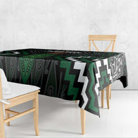 Maori Taiaha Pounamu Whakairo Personalized Tablecloth Jade Poutama Motifs