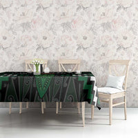 Maori Taiaha Pounamu Whakairo Personalized Tablecloth Jade Poutama Motifs