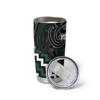 Maori Taiaha Pounamu Whakairo Personalized Tumbler Cup Jade Poutama Motifs