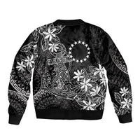 Black Kuki Airani Tapakau Bomber Jacket Tribal Anchor Mix Tiare