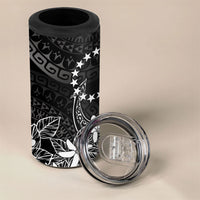 Black Kuki Airani Tapakau 4 in 1 Can Cooler Tumbler Tribal Anchor Mix Tiare