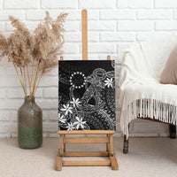 Black Kuki Airani Tapakau Canvas Wall Art Tribal Anchor Mix Tiare