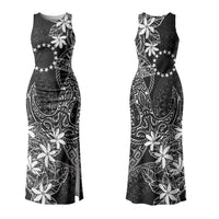 Black Kuki Airani Tapakau Couples Matching Tank Maxi Dress and Hawaiian Shirt Tribal Anchor Mix Tiare LT7 - Polynesian Pride