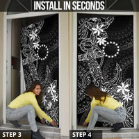 Black Kuki Airani Tapakau Door Cover Tribal Anchor Mix Tiare