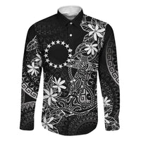 Black Kuki Airani Tapakau Family Matching Long Sleeve Bodycon Dress and Hawaiian Shirt Tribal Anchor Mix Tiare