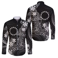 Black Kuki Airani Tapakau Family Matching Mermaid Dress and Hawaiian Shirt Tribal Anchor Mix Tiare LT7 Dad's Shirt - Long Sleeve Black - Polynesian Pride