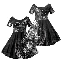 Black Kuki Airani Tapakau Family Matching Puletasi and Hawaiian Shirt Tribal Anchor Mix Tiare LT7 Daughter's Dress Black - Polynesian Pride