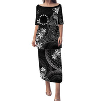 Black Kuki Airani Tapakau Family Matching Puletasi and Hawaiian Shirt Tribal Anchor Mix Tiare