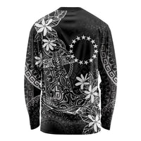 Black Kuki Airani Tapakau Long Sleeve Shirt Tribal Anchor Mix Tiare