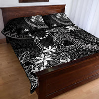 Black Kuki Airani Tapakau Quilt Bed Set Tribal Anchor Mix Tiare