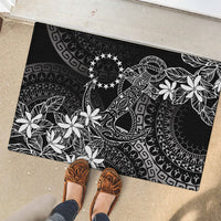 Black Kuki Airani Tapakau Rubber Doormat Tribal Anchor Mix Tiare