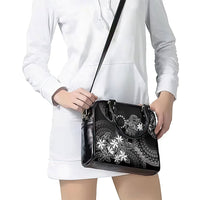 Black Kuki Airani Tapakau Shoulder Handbag Tribal Anchor Mix Tiare