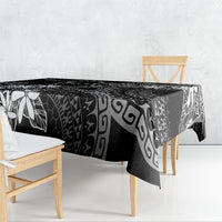 Black Kuki Airani Tapakau Tablecloth Tribal Anchor Mix Tiare