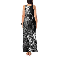 Black Kuki Airani Tapakau Tank Maxi Dress Tribal Anchor Mix Tiare