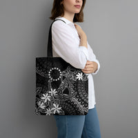 Black Kuki Airani Tapakau Tote Bag Tribal Anchor Mix Tiare