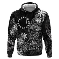 Black Kuki Airani Tapakau Zip Hoodie Tribal Anchor Mix Tiare