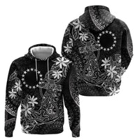 Black Kuki Airani Tapakau Zip Hoodie Tribal Anchor Mix Tiare