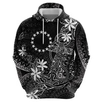 Black Kuki Airani Tapakau Zip Hoodie Tribal Anchor Mix Tiare