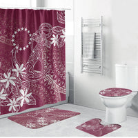 Maroon Kuki Airani Tapakau Bathroom Set Tribal Anchor Mix Tiare