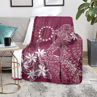 Maroon Kuki Airani Tapakau Blanket Tribal Anchor Mix Tiare