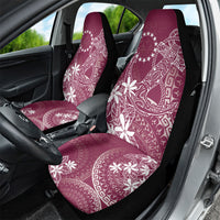 Maroon Kuki Airani Tapakau Car Seat Cover Tribal Anchor Mix Tiare