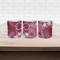 Maroon Kuki Airani Tapakau Ceramic Mug Tribal Anchor Mix Tiare