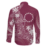 Maroon Kuki Airani Tapakau Family Matching Short Sleeve Bodycon Dress and Hawaiian Shirt Tribal Anchor Mix Tiare