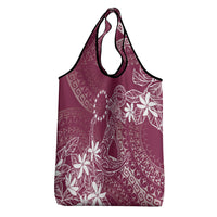 Maroon Kuki Airani Tapakau Grocery Bag Tribal Anchor Mix Tiare